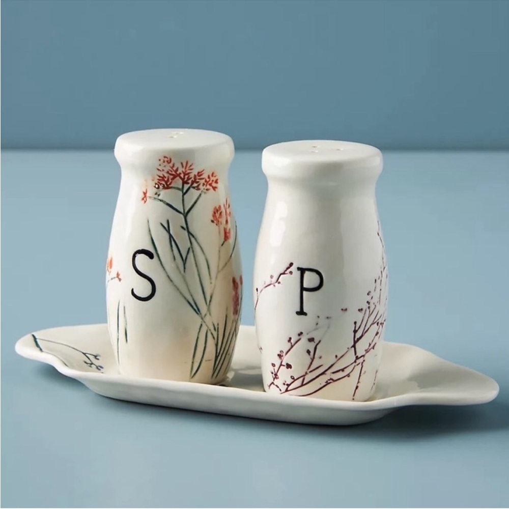 Anthropologie Dagny Botanical Salt and Pepper Shaker